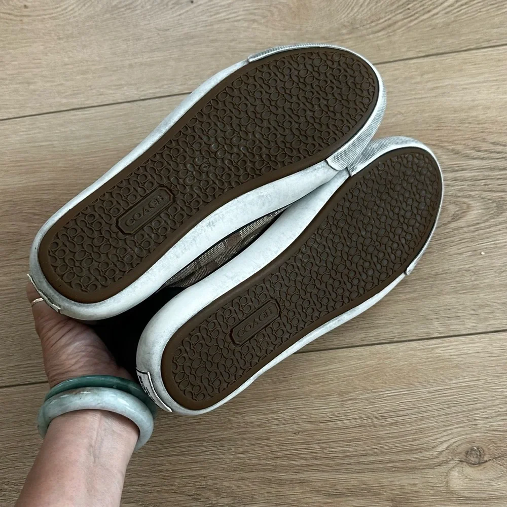 Coach Barrett Signature C Logo Sneakers Women’s Size 9 Brown Canvas Casual Shoes